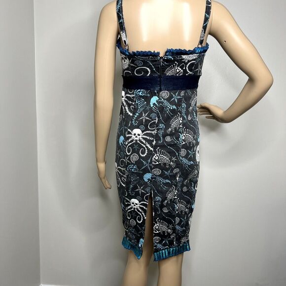 Too Fast Sea Creature Skeleton Bodycon Dress - Picture 3 of 10